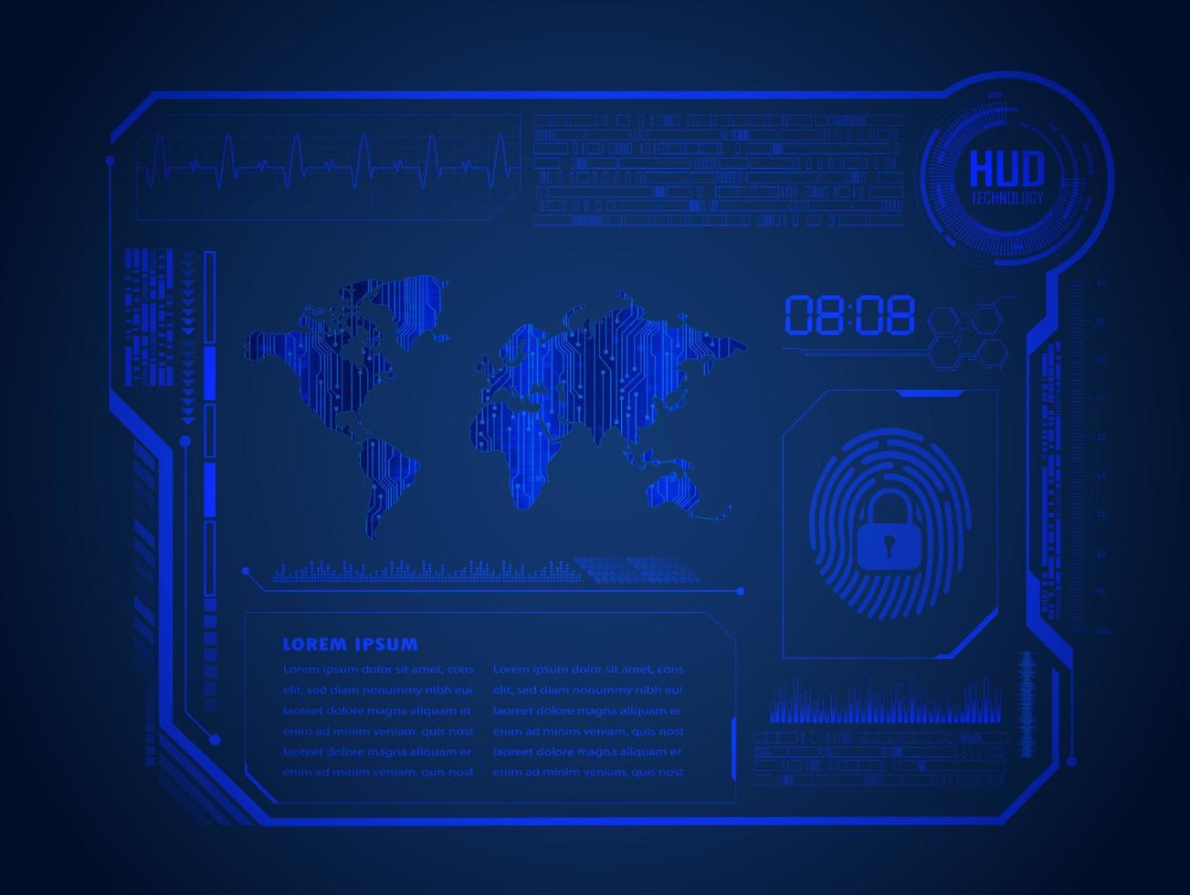 fundo de tecnologia hud moderno vetor
