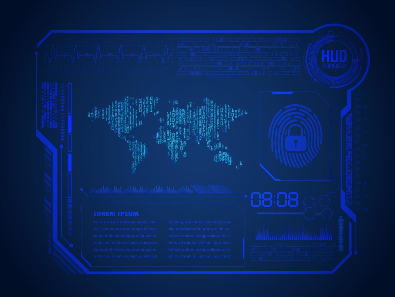 fundo de tecnologia hud moderno vetor