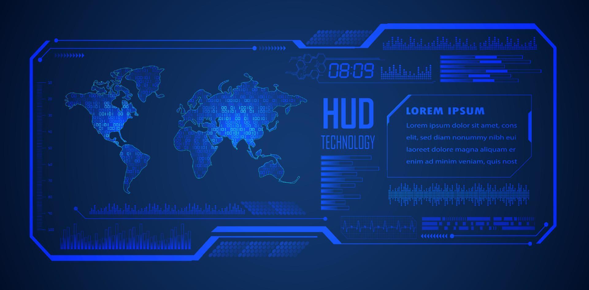 fundo de tecnologia hud moderno vetor