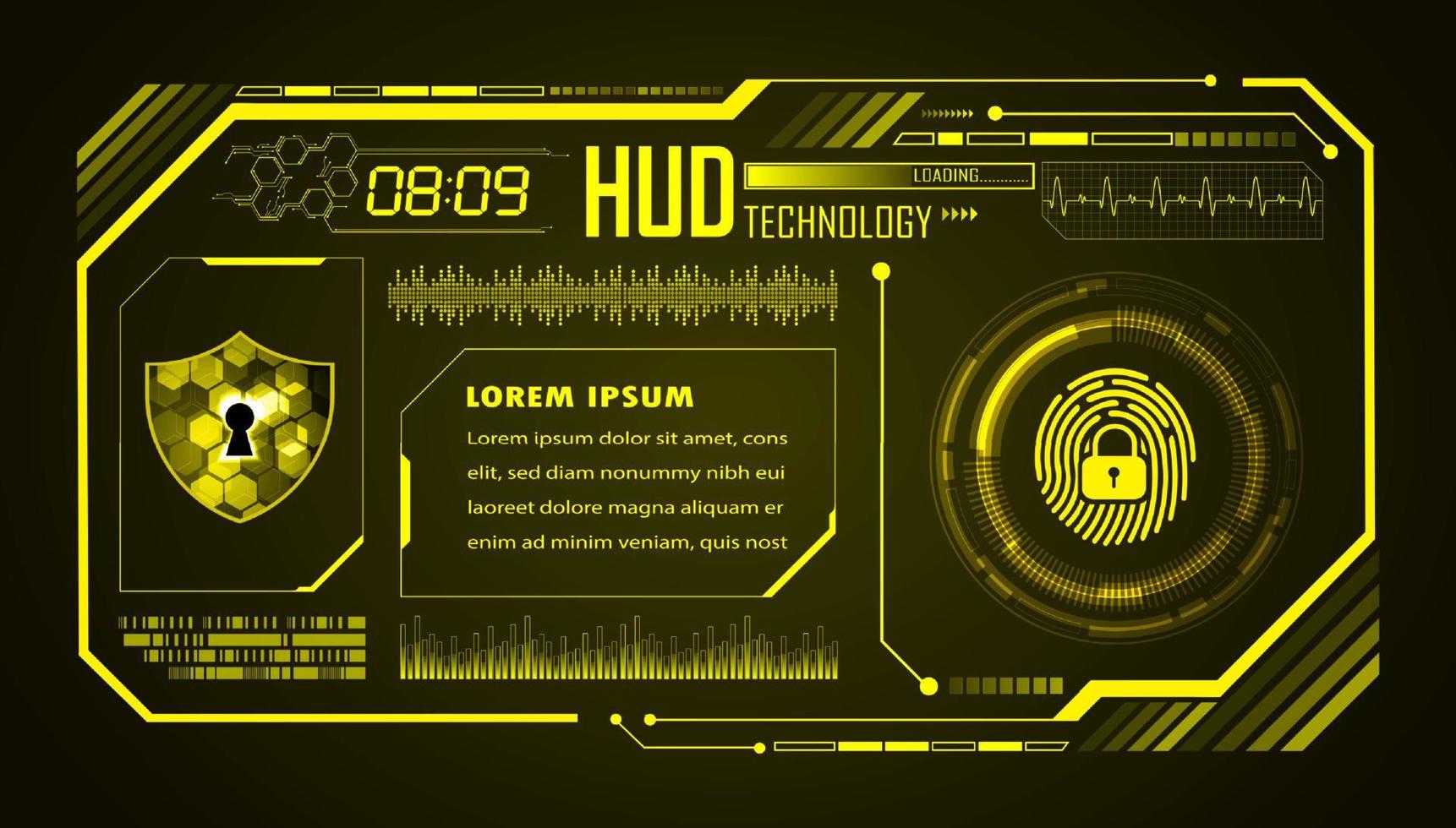 fundo de tecnologia hud moderno vetor