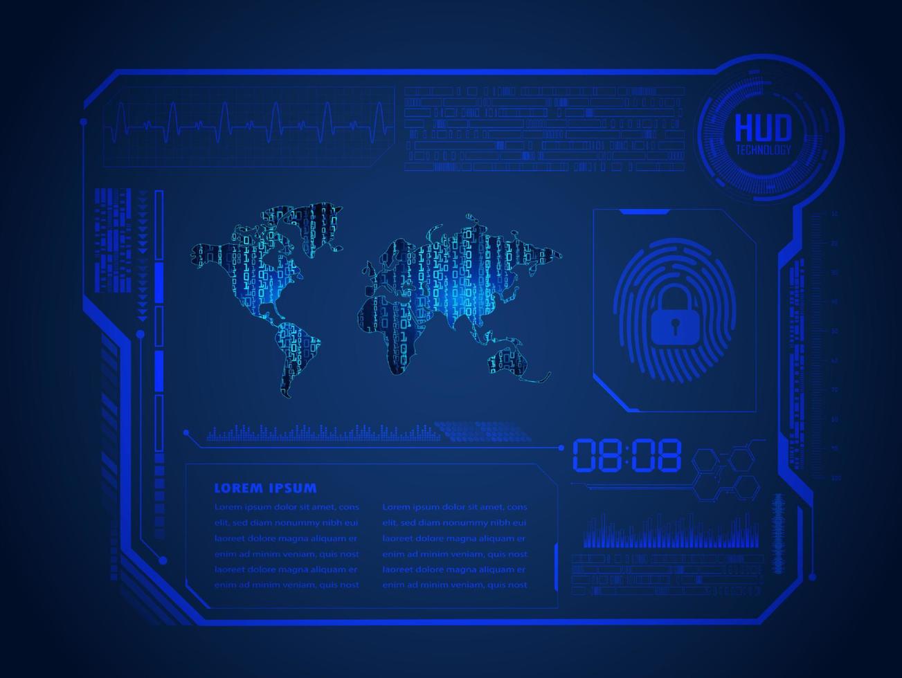 fundo de tecnologia hud moderno vetor