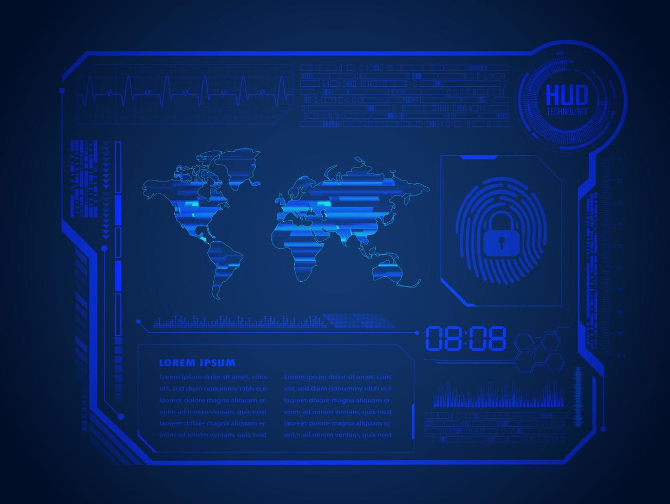 fundo de tecnologia hud moderno vetor