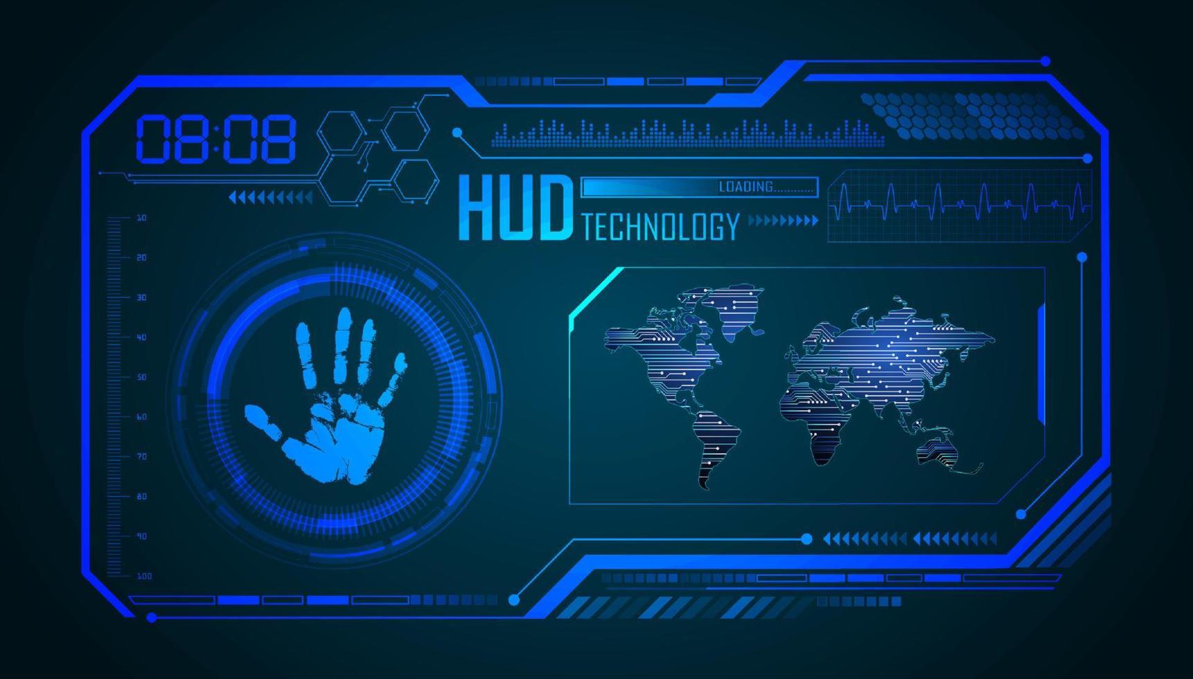 fundo de tecnologia hud moderno vetor