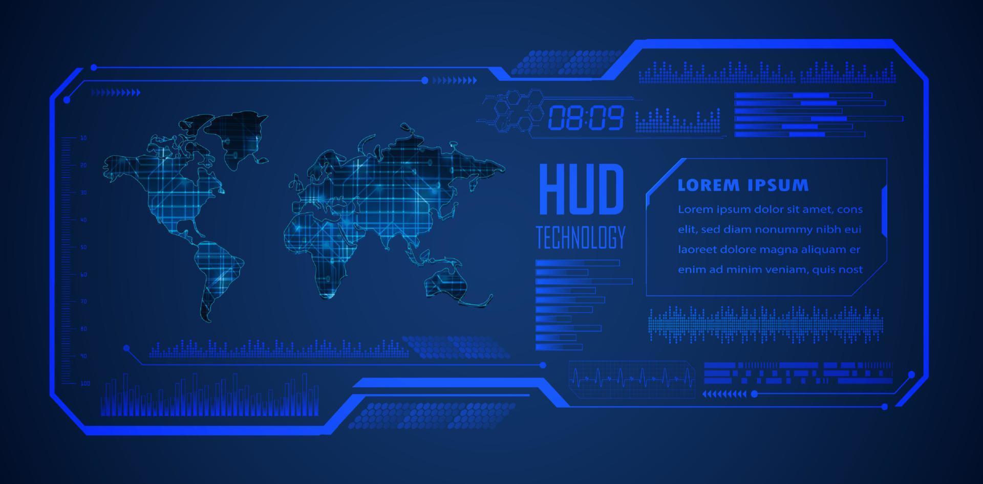 fundo de tecnologia hud moderno vetor