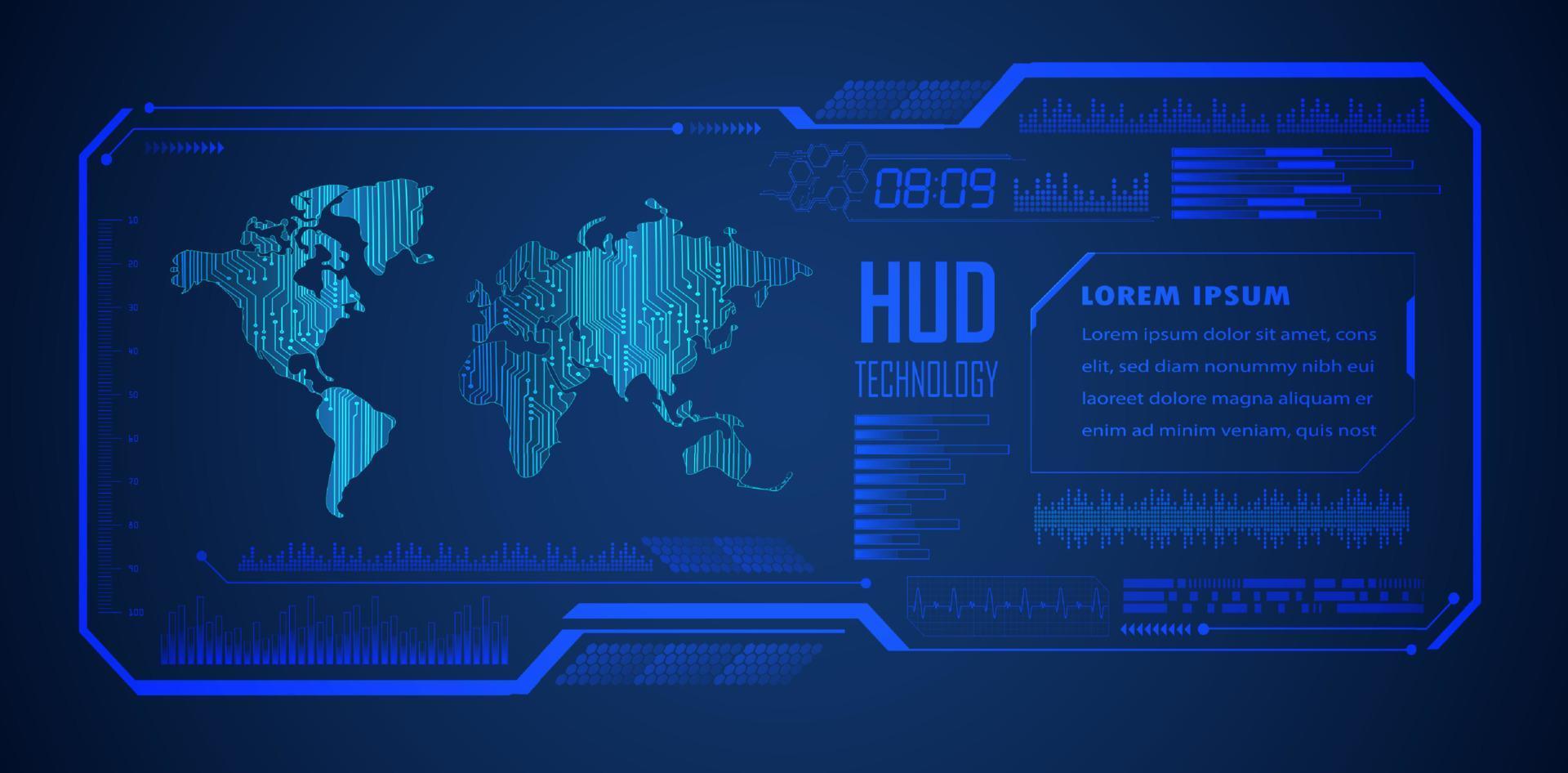 fundo de tecnologia hud moderno vetor