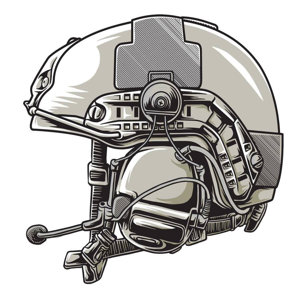 design de capacete tático militar vetor