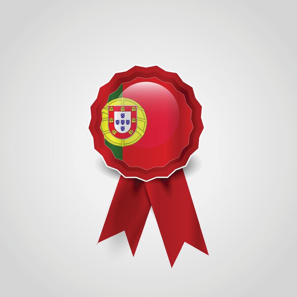 distintivo de banner de fita de bandeira de portugal vetor