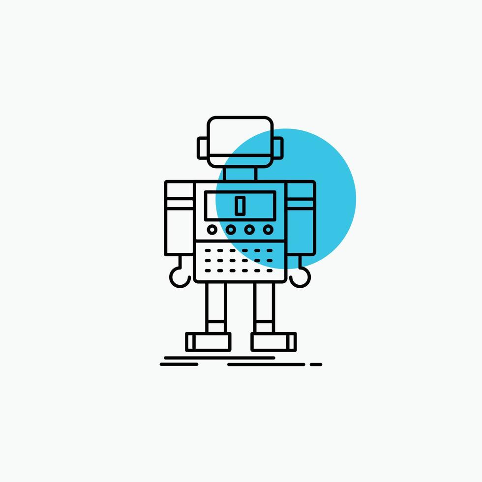 Autônomo. máquina. robô. robótico. ícone de linha de tecnologia vetor