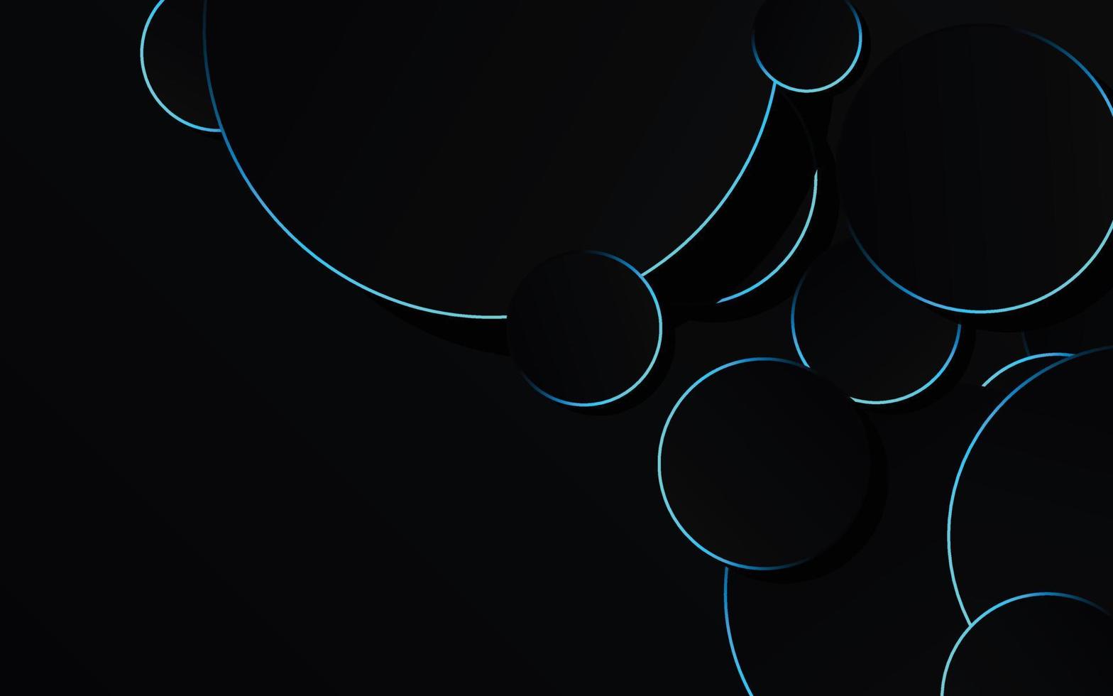 círculo azul abstrato na tecnologia de fundo preto vetor