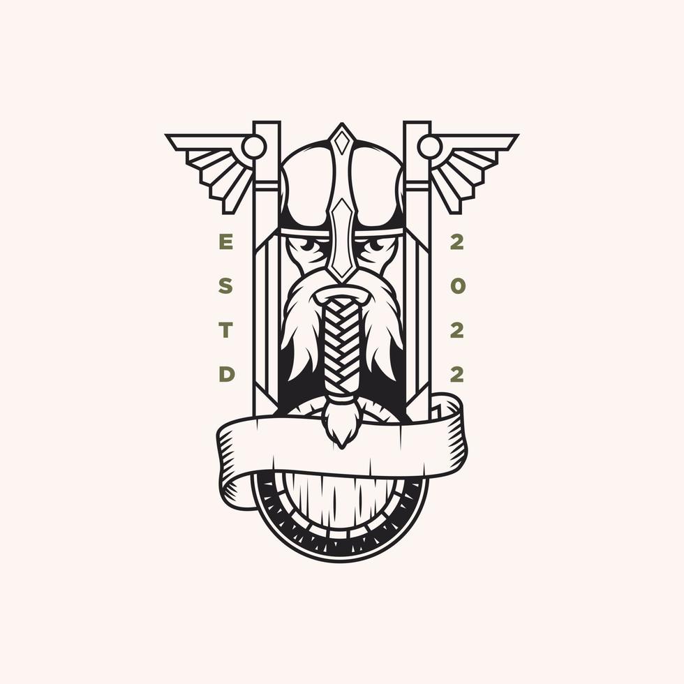 inspiração de modelo de logotipo viking. vetor