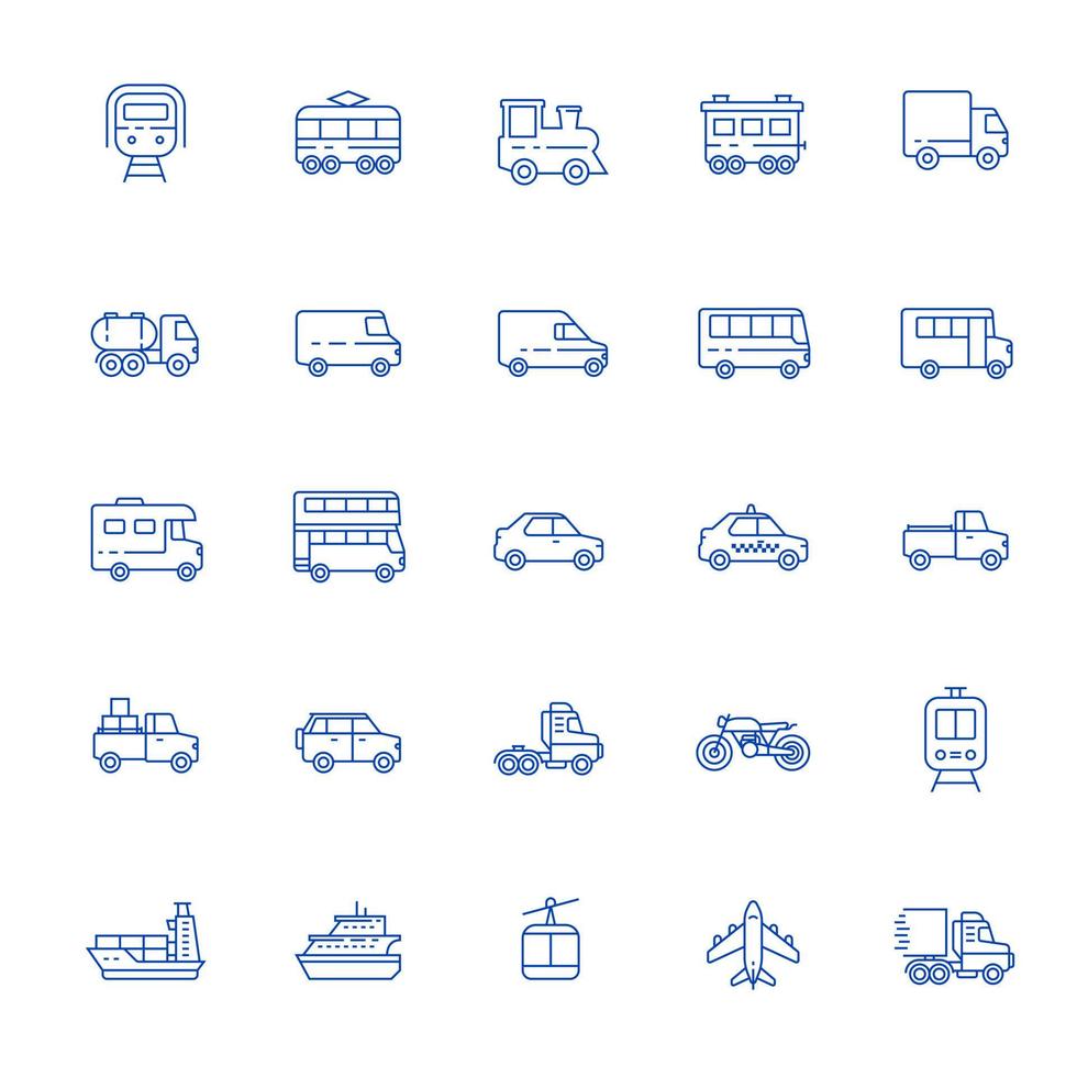 ícone de veículo de transporte em estilo delineado. adequado para elemento de design de transporte público, sinal de trânsito e vários tipos de coleção de símbolos de veículos. vetor
