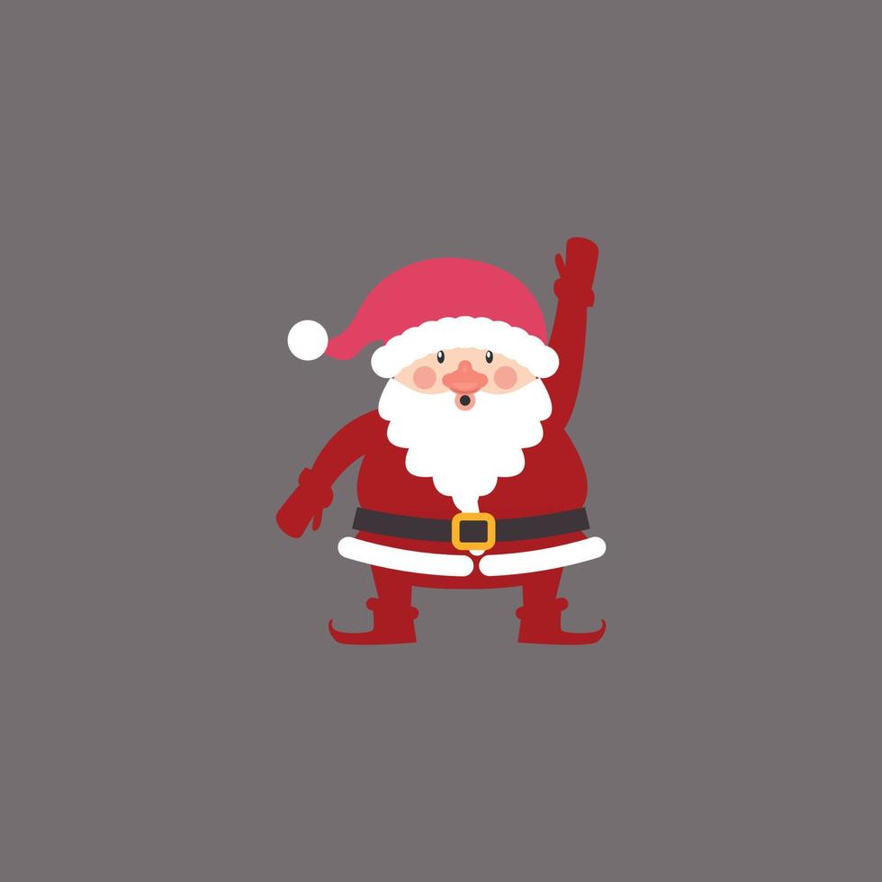 papai noel design simples feito com fundo cinza vetor