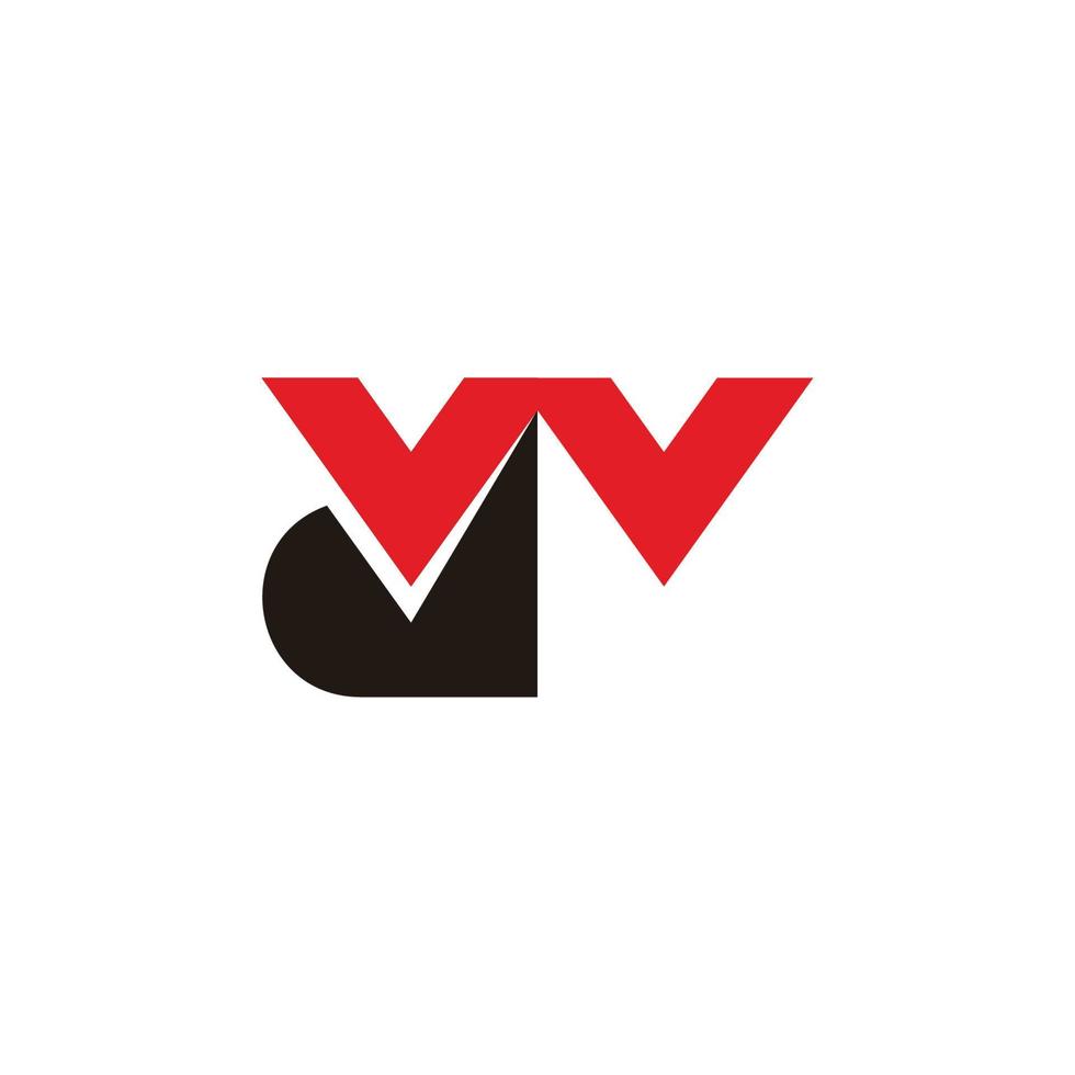 carta wd vetor de logotipo geométrico simples