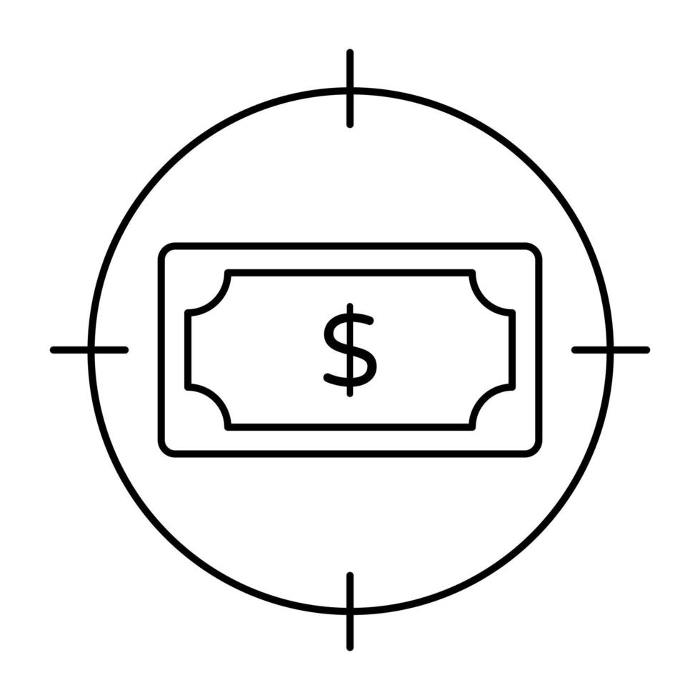 um design de ícone de alvo de dinheiro vetor