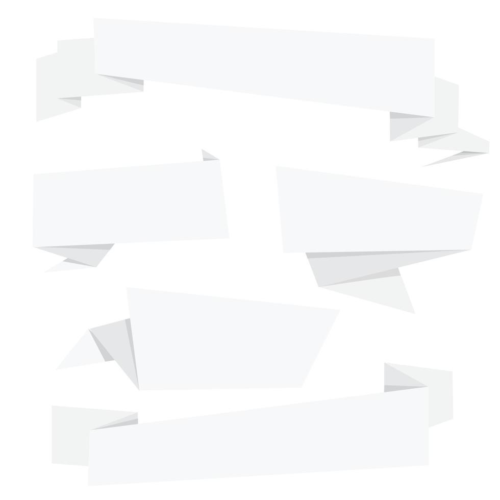 ilustração de vetores eps10 de coleção de banner de origami dobrável de papel branco
