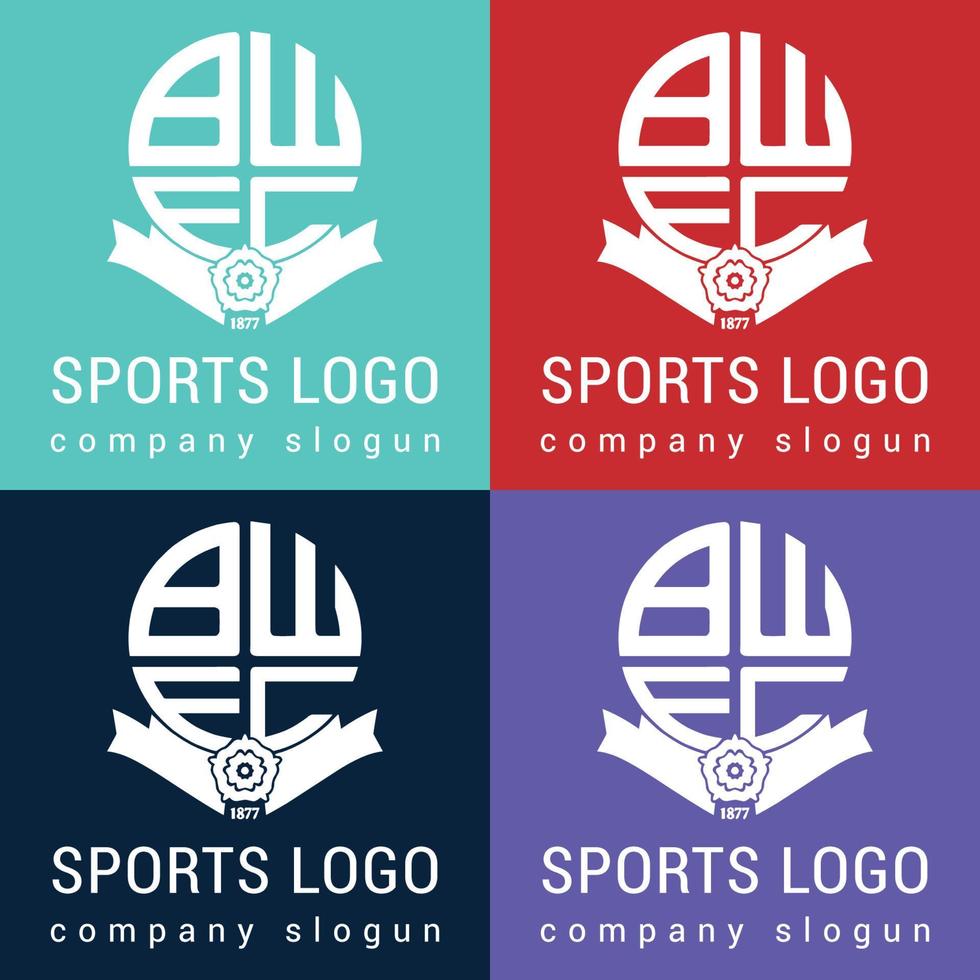 modelo de design de logotipo de clube de futebol, conceito de logotipo de torneios de futebol. identidade de time de futebol isolado, ilustrações vetoriais de design de símbolo esporte abstrato. vetor