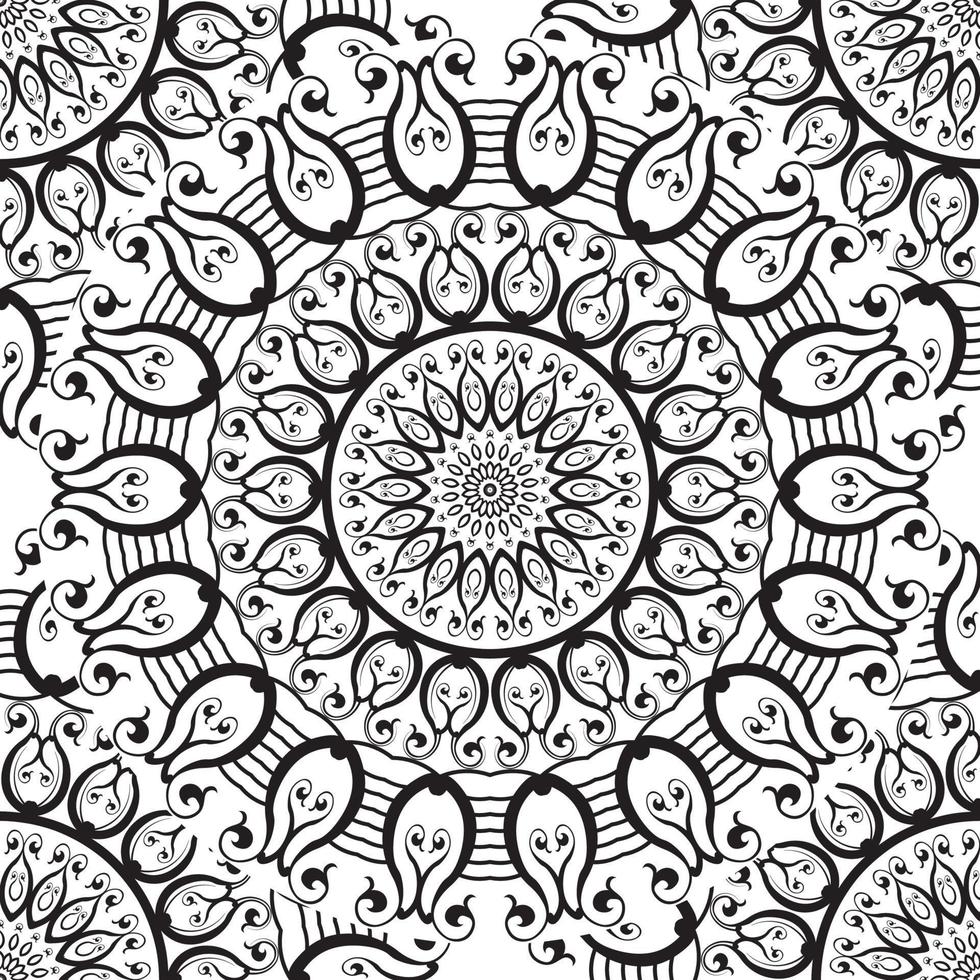 padrão circular na forma de uma mandala. mandala de tatuagem de henna. estilo mehndi. padrão decorativo em estilo oriental. página do livro para colorir. vetor