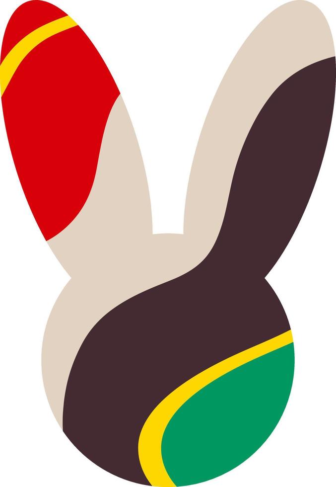 silhueta de uma cabeça de coelho com um padrão abstrato vetor
