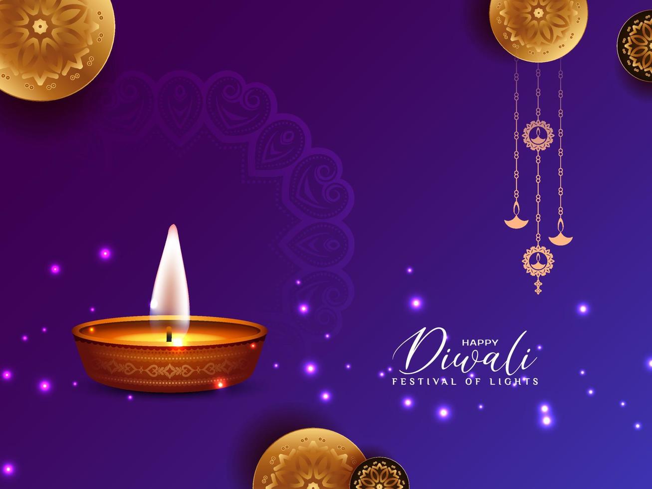 design de plano de fundo de saudação elegante feliz diwali festival cultural vetor