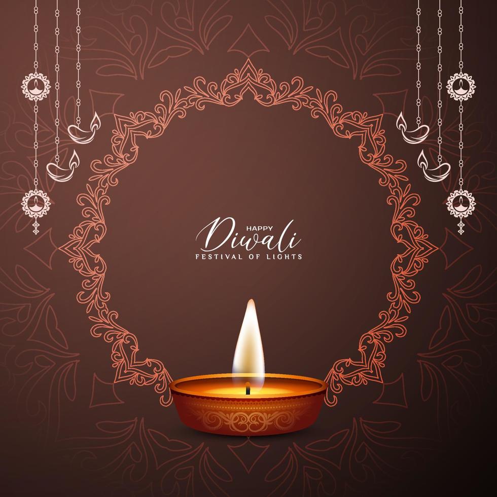 feliz diwali festival indiano celebração clássico fundo elegante vetor