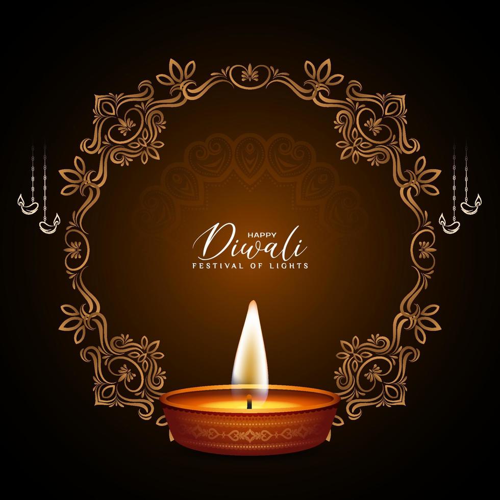 feliz diwali tradicional festival indiano design de fundo decorativo vetor