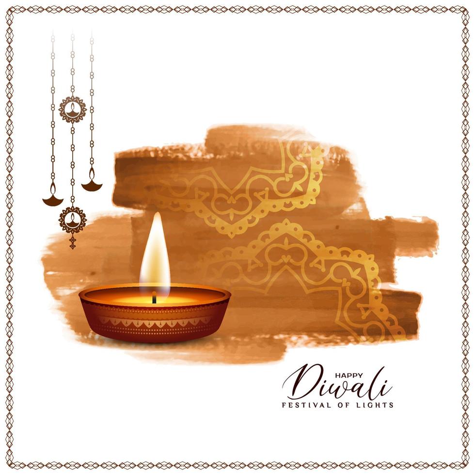 design de plano de fundo de saudação elegante feliz diwali festival cultural vetor