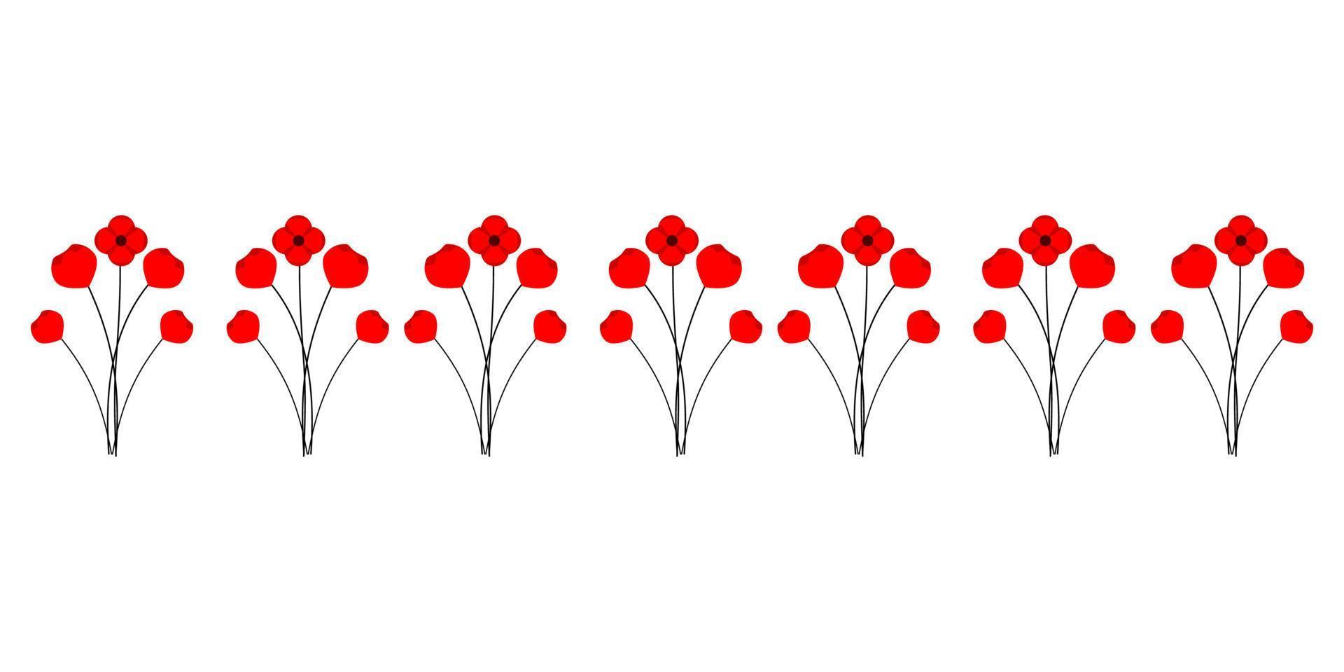 ilustração em vetor de uma flor de papoula brilhante. símbolo do dia memorial anzac