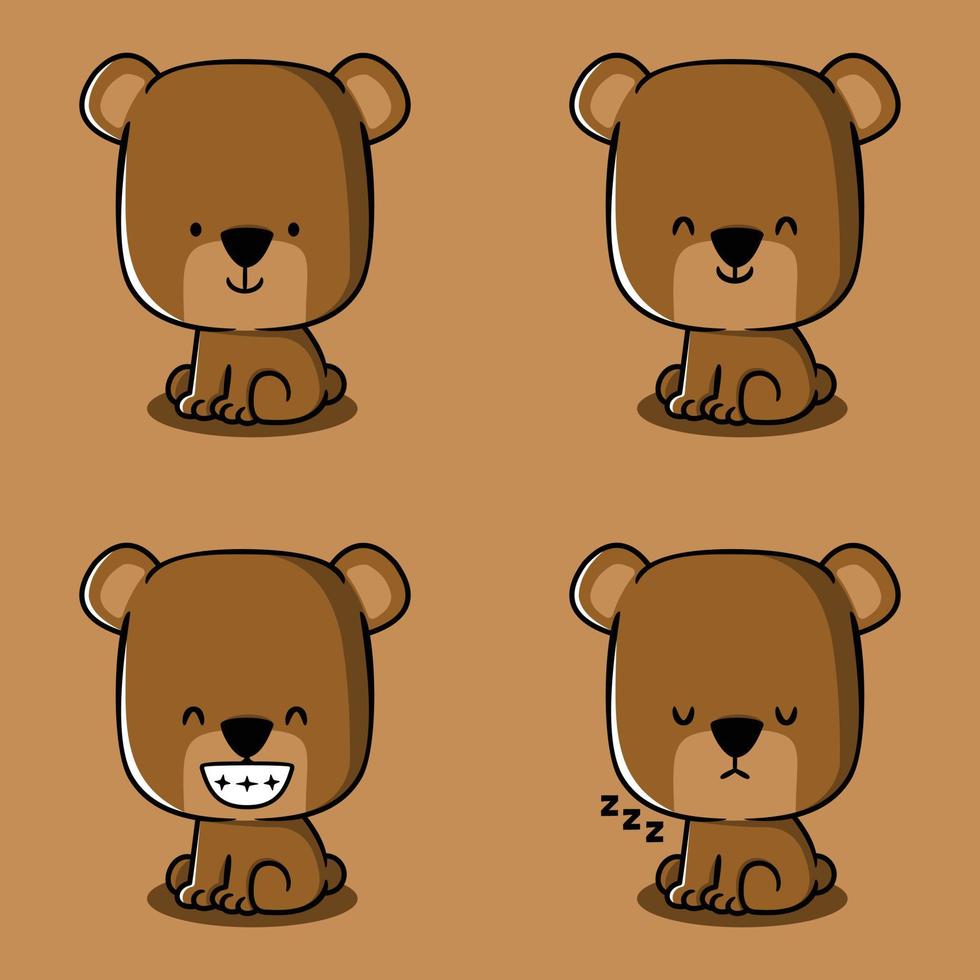 ilustração vetorial de emoji de urso fofo vetor