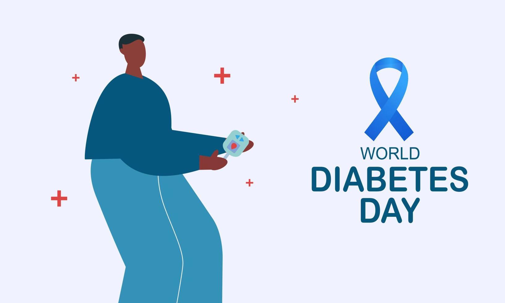 fundo do dia mundial do diabetes, medidor de teste de glicose no sangue e conceito de produção de insulina vetor