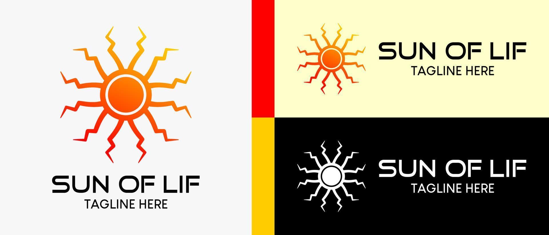 logotipo do sol com conceito criativo. vetor de ilustração de logotipo premium