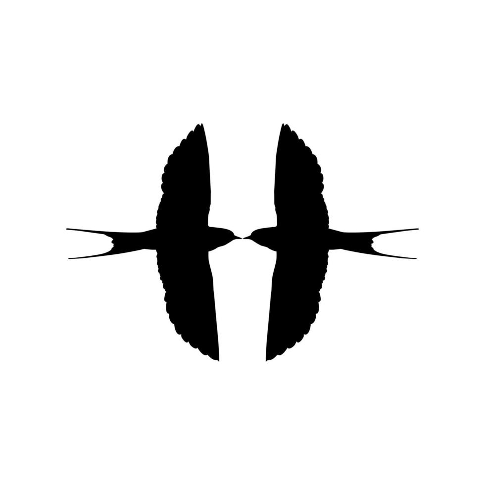 par da silhueta de pássaro de andorinha voadora para logotipo, pictograma, site. ilustração de arte ou elemento de design gráfico. ilustração vetorial vetor