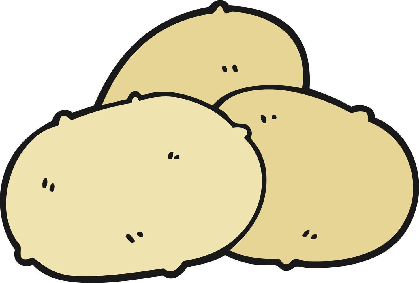 batatas de desenho animado doodle vetor