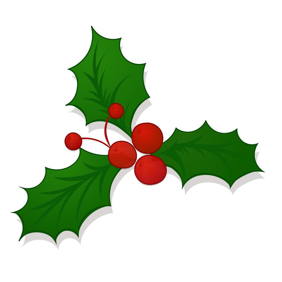 ícone de natal de bagas de azevinho vetor