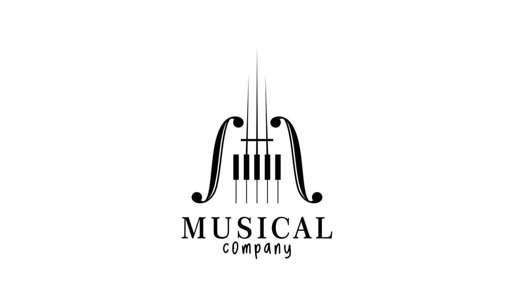 printviolin, tecla de piano, design de logotipo de instrumento musical vetor