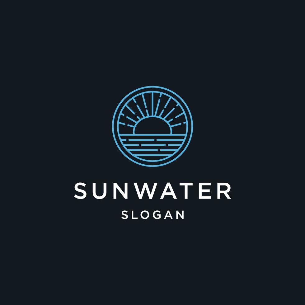 sol e ondas ícone logotipo vetor símbolo ilustração design