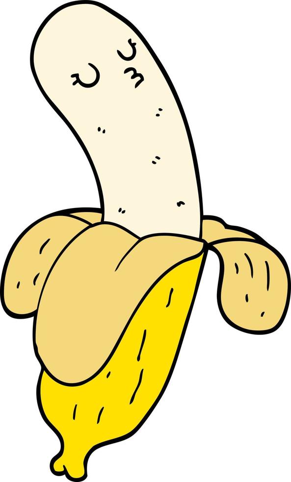 banana de desenho animado de personagem doodle vetor