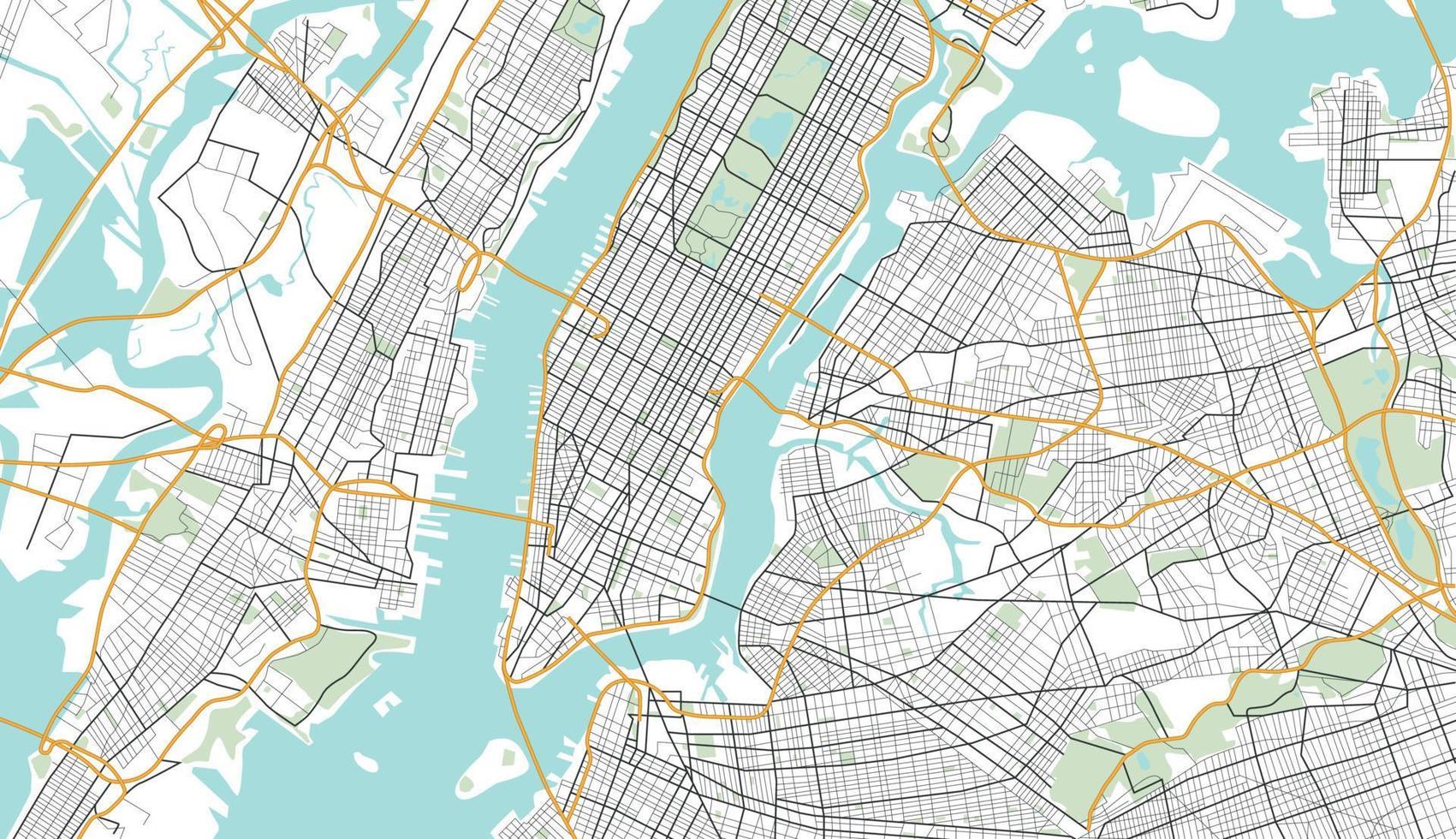 ilustração do mapa da cidade de Nova York. vetor