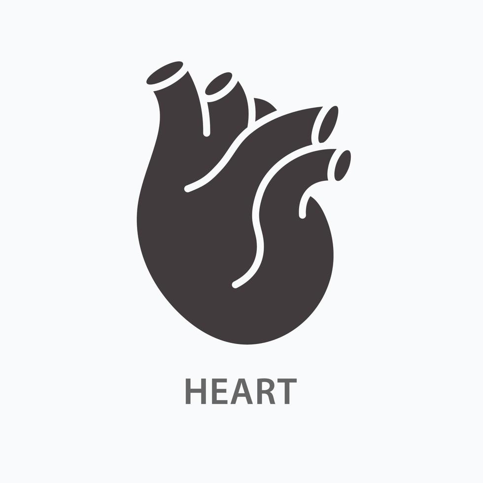 ícone de coração humano. ilustração vetorial para design gráfico e web. vetor