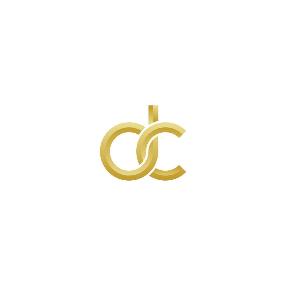 elegante letra dourada dc mínimo simples vetor de logotipo moderno eps 10