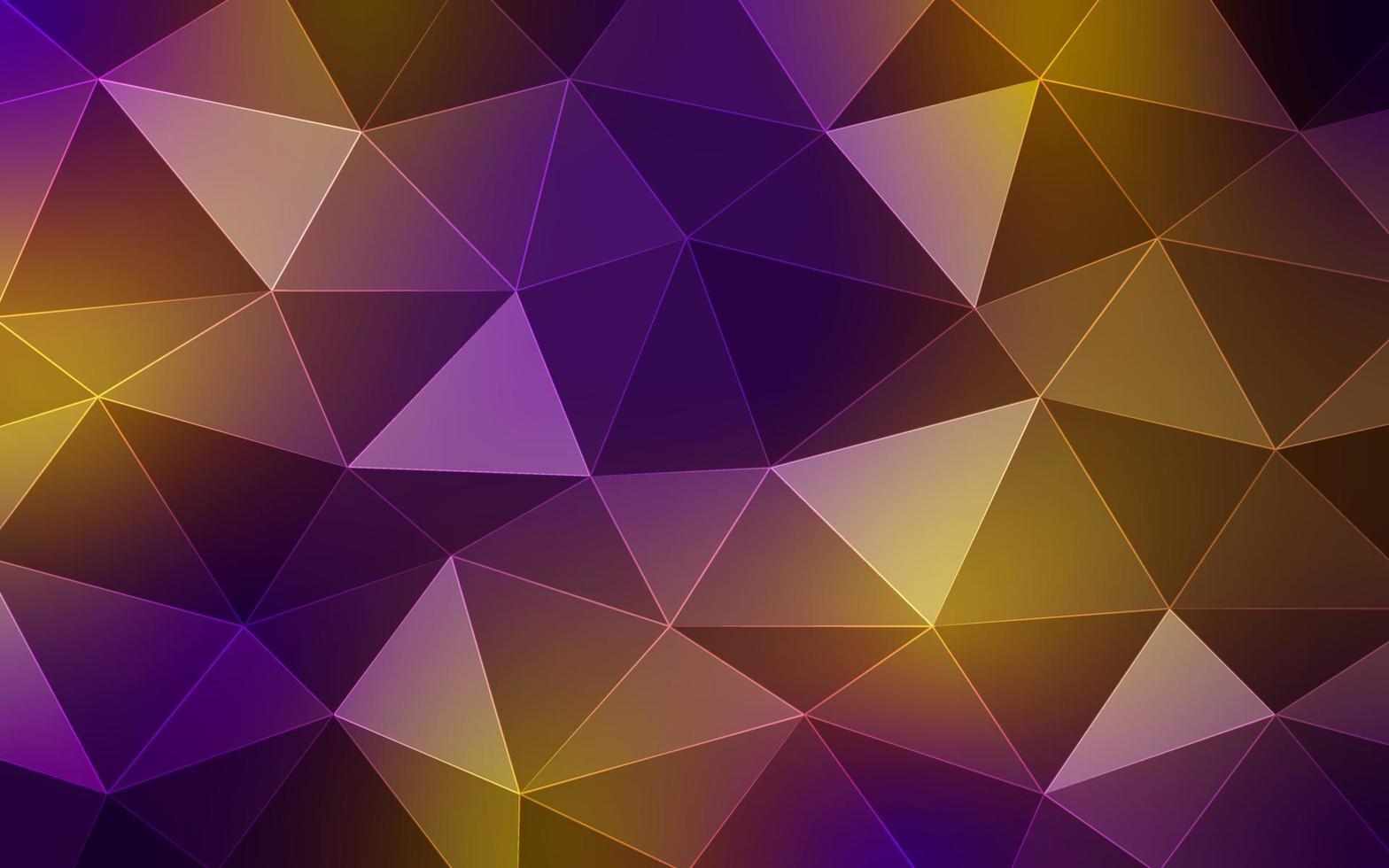 fundo roxo escuro com luz amarela. design de padrão de polígono geométrico abstrato. ilustração vetorial. eps10 vetor