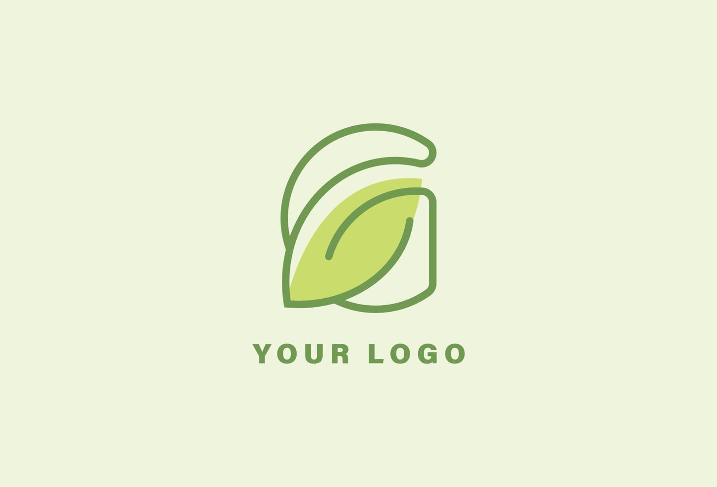 modelo de design de logotipo de folha g vetor