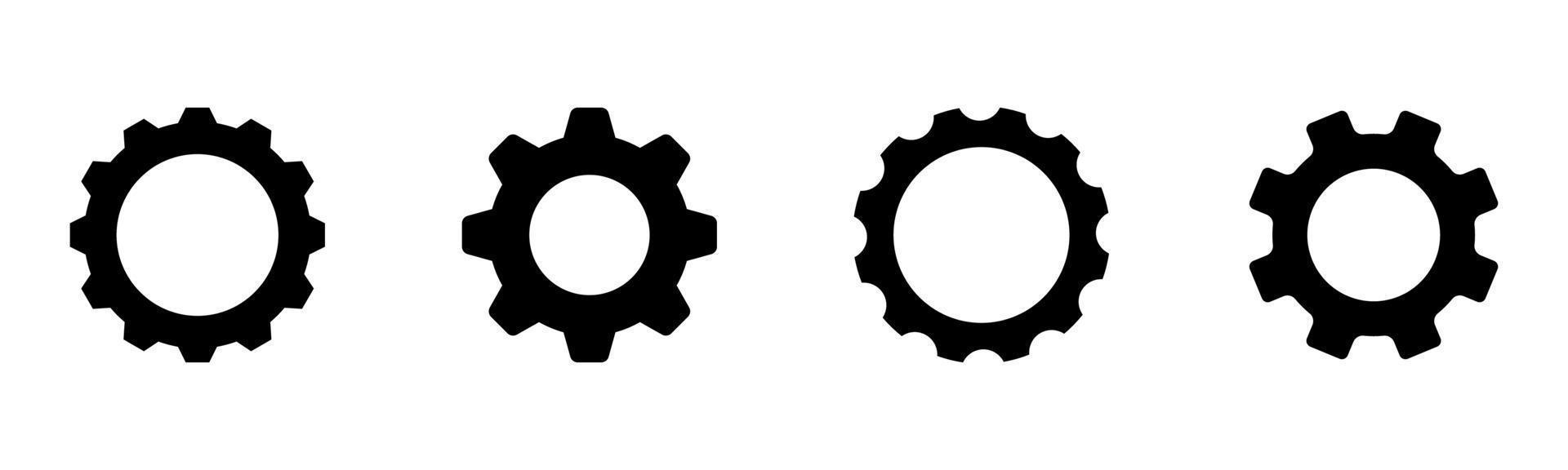 conjunto de ícones de roda dentada de engrenagem de 4, elemento de design adequado para sites, design de impressão ou aplicativo vetor