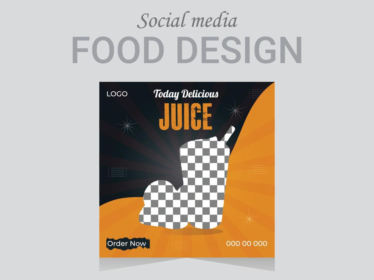 modelo de design de comida de mídia social, layout de design de pôster vetorial. formato de arquivo eps de design de comida moderna. vetor