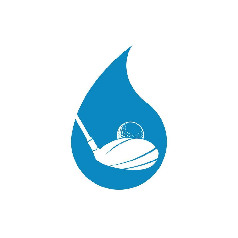 design de logotipo de vetor de golfe gota de água. design de logotipo de inspiração de clube de golfe.