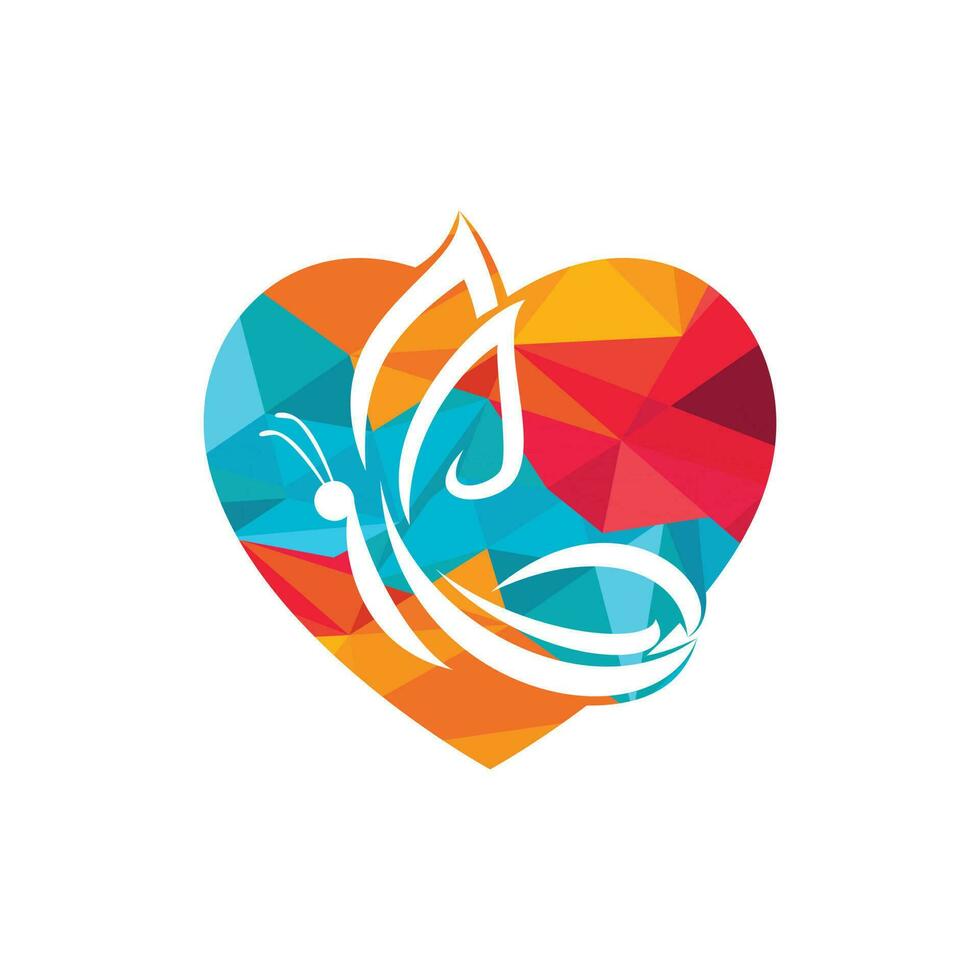 borboleta coração abstrato amor forma logotipo símbolo. ilustração criativa do logotipo de vetor de salão de beleza.
