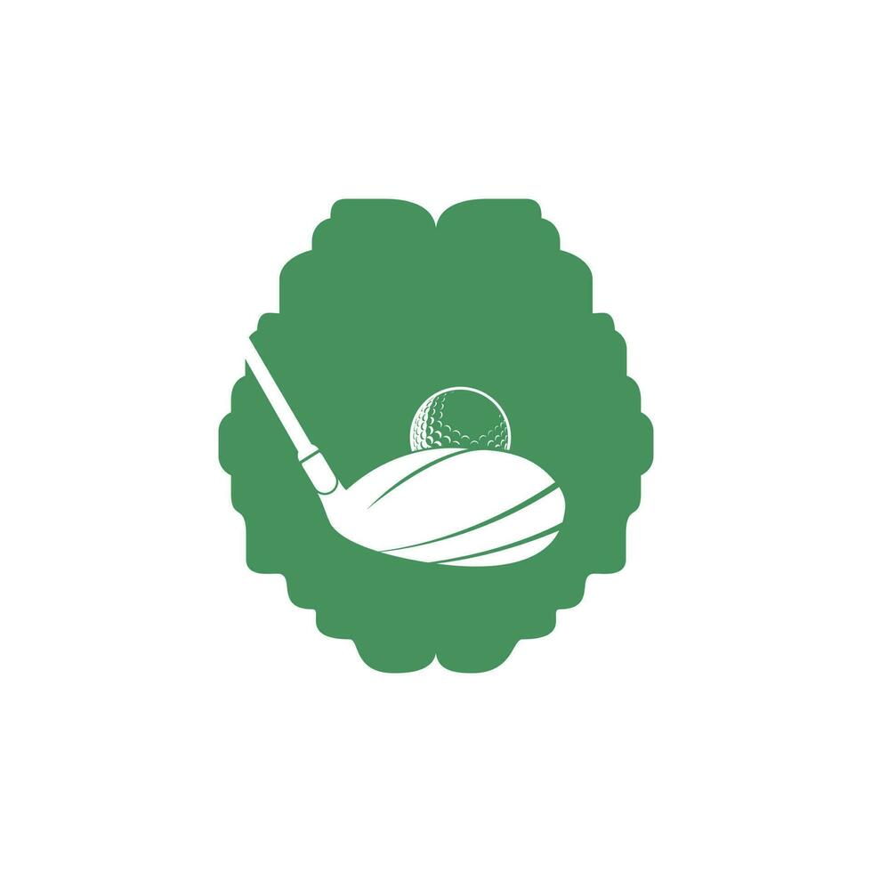 design de logotipo de vetor de golfe do cérebro. design de logotipo de inspiração de clube de golfe.