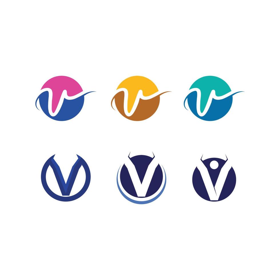 vetor de modelo de logotipo de carta v