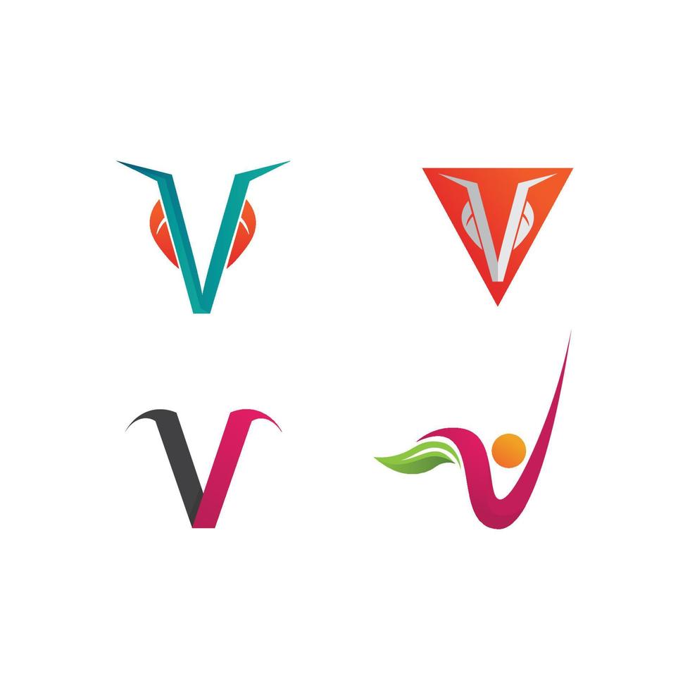 vetor de modelo de logotipo de carta v