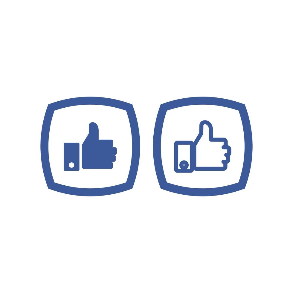 facebook como símbolo. polegares para cima ícone. polegares para cima sinal de símbolo. polegares para cima ilustração vetorial. vetor
