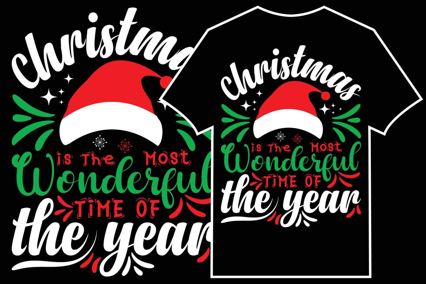 vetor de design de t-shirt tipográfica de natal. o natal é a época mais maravilhosa do ano